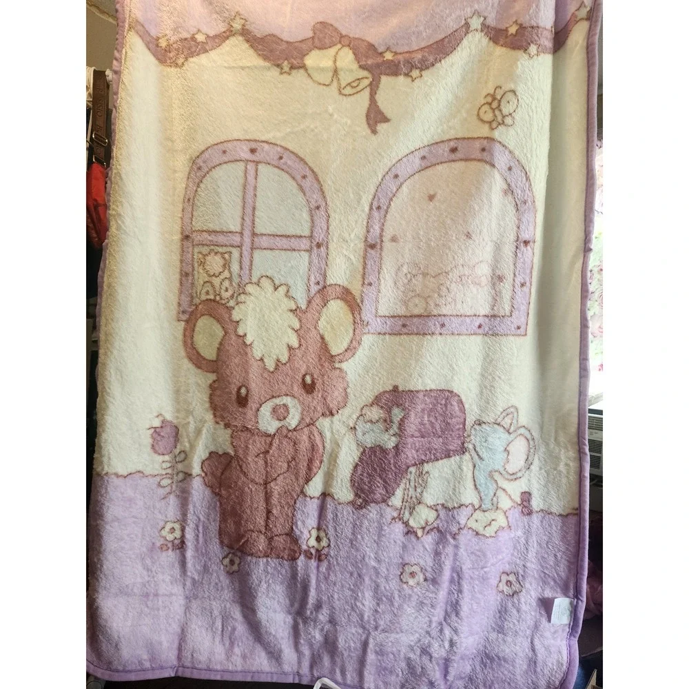 YOYO Super Soft Baby Blanket 39x55 Embossed Bear Bunny Purple Pink New